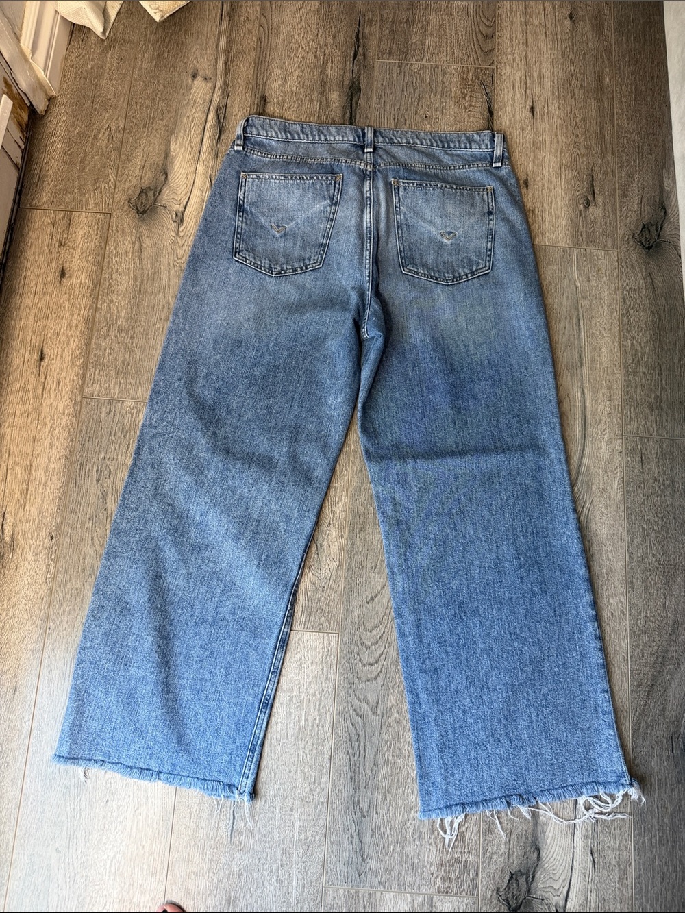 Hudson Jeans Medium Blue Wide-Leg Distressed Denim - Picture 10 of 13